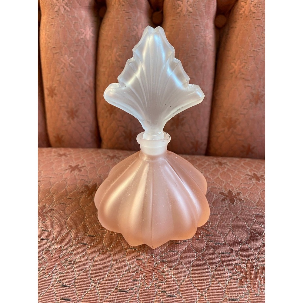 Antique Glass Dresser Empty Bottle Small Unbranded Light Pink